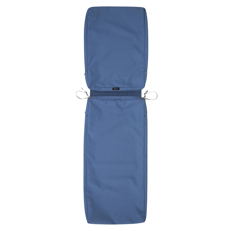Classic Accessories Ravenna Water-Resistant Patio Chaise Cushion Cover, 80 x 26 x 3 Inch, Empire Blue, Patio Furniture Cushion Covers