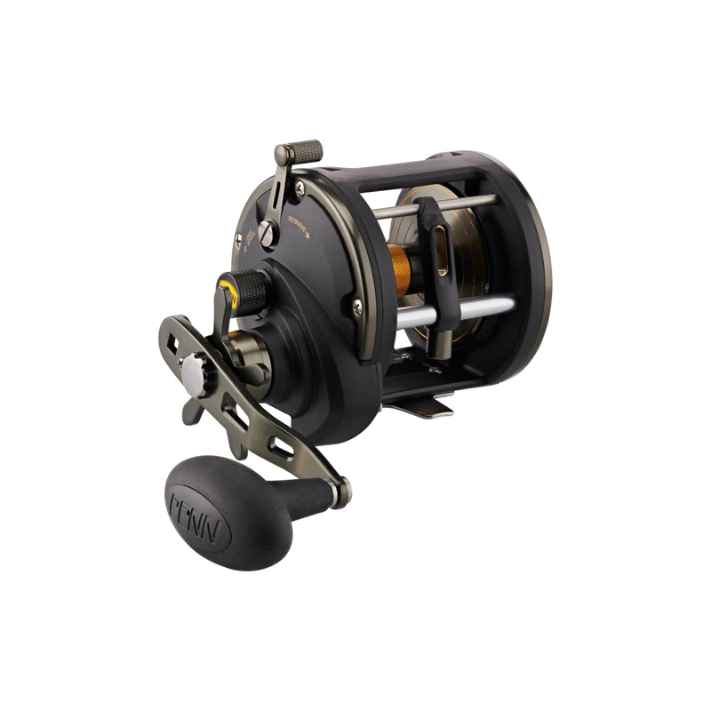 PENN Squall II Level Wind, Fishing Reel, Conventional Reels, Sea - Nearshore/Lake Fishing, Saltwater Boat or Kayak Fishing,Unisex, Black Gold, 30 | Right Hand