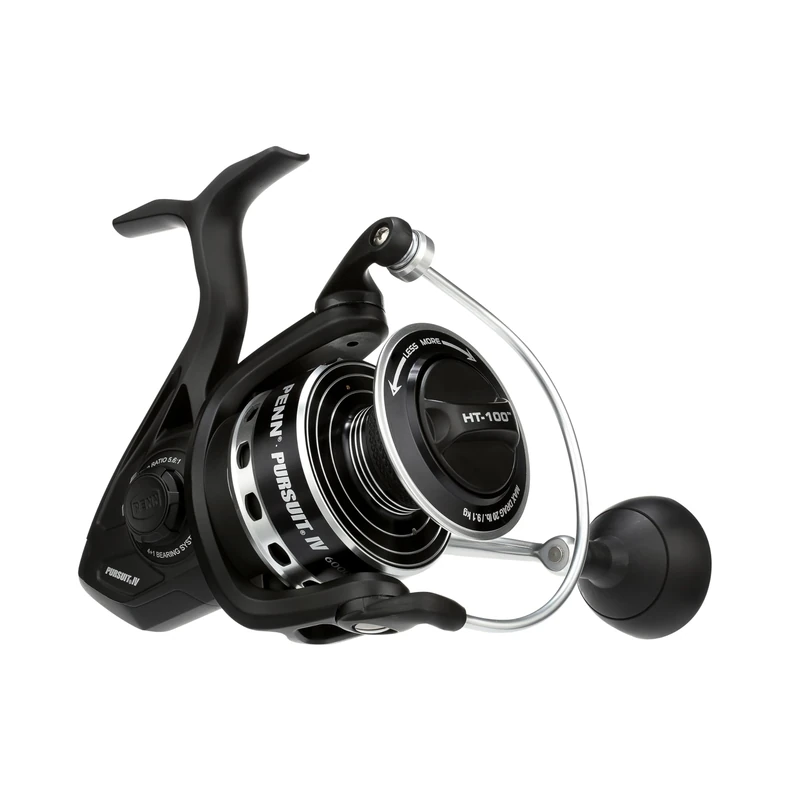 PENN Pursuit IV Spinning, Fishing Reel, Spinning Reels, Sea - Inshore Fishing, Spin Fishing, Jig, Lure Reel for All-Round Use, Boat, Kayak, Shore, Unisex, Black Silver, 6000