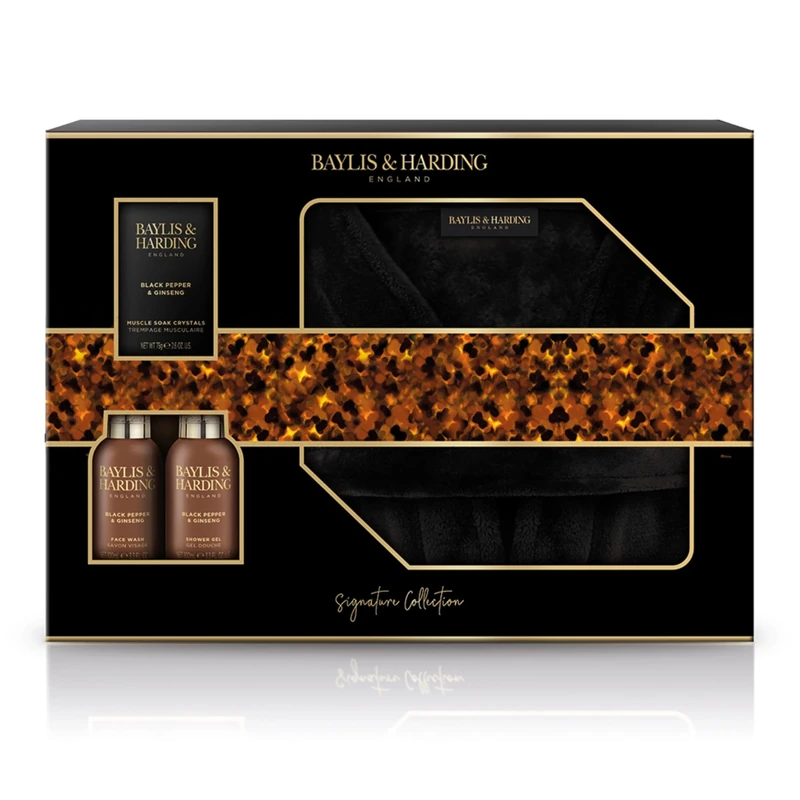 Baylis & Harding Black Pepper & Ginseng Luxury Gown Set (Pack of 1) - Vegan Friendly
