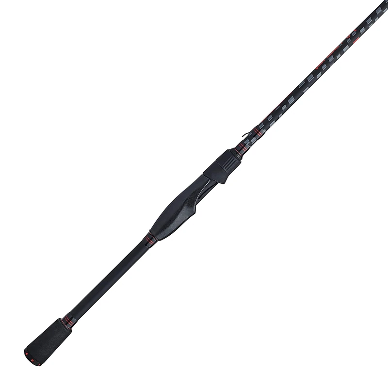 Abu Garcia 6’6” Vendetta Spinning Fishing Rod, 2-Piece Rod, 8-14lb Line Rating, Medium Heavy Rod Power, Fast Action, 1/4-3/4 oz. Lure Rating, Black