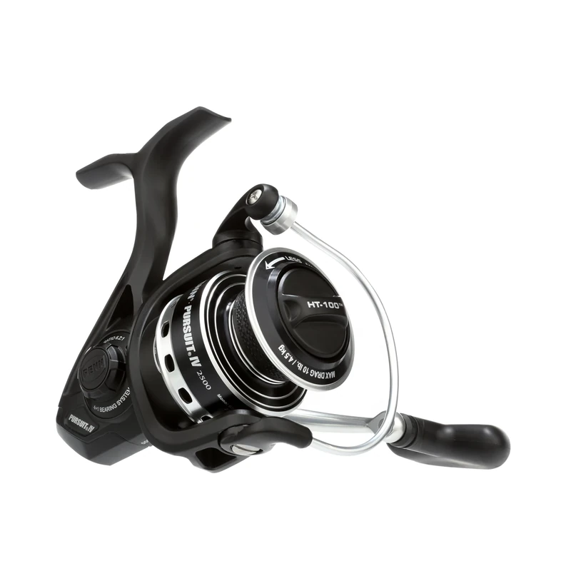 PENN Pursuit IV Spinning, Fishing Reel, Spinning Reels, Sea - Inshore Fishing, Spin Fishing, Jig, Lure Reel for All-Round Use, Boat, Kayak, Shore, Unisex, Black Silver, 2500