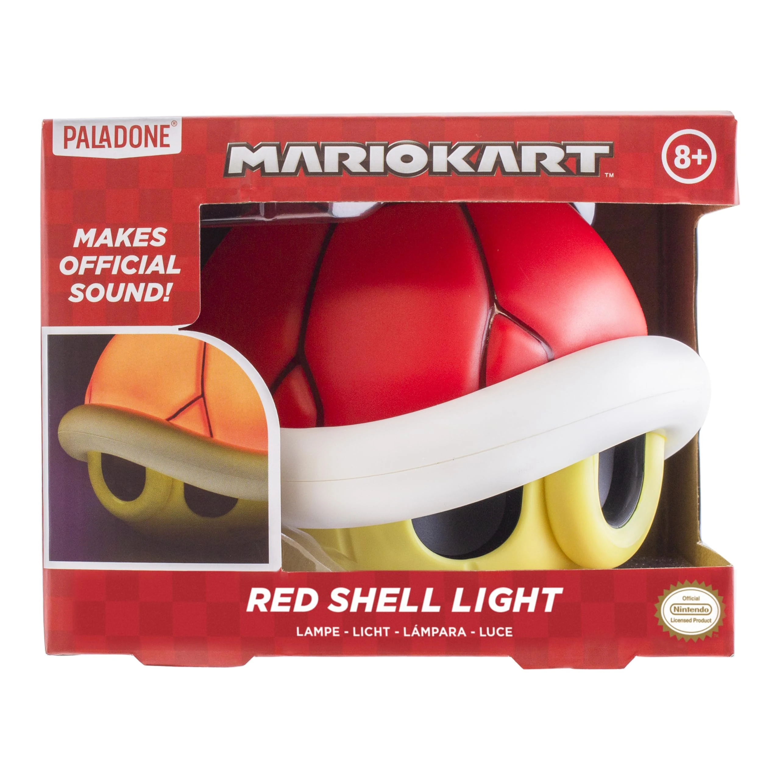 Super Mario Red Shell Light with Sound - Officially Licensed Nintendo Merchandise, Gaming Home Décor, Game Room Light | Paladone