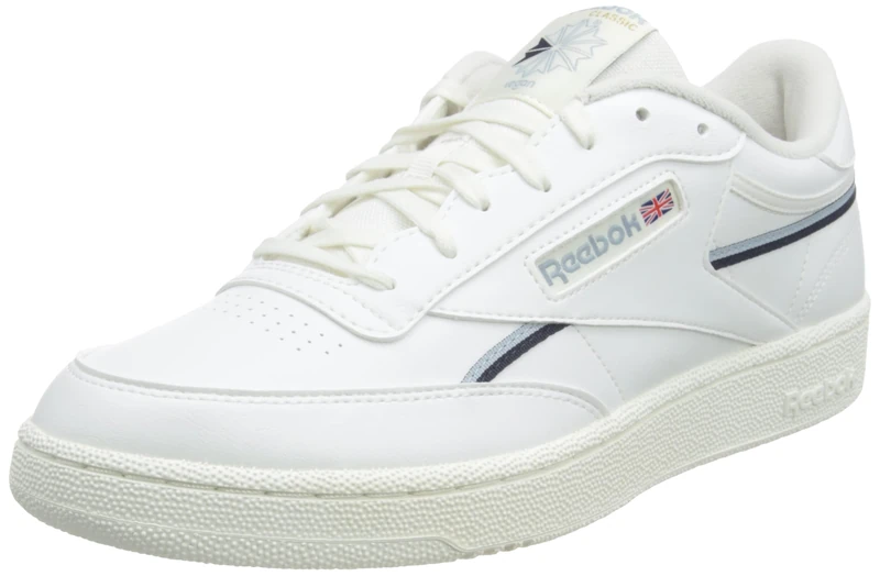 Reebok Men's Club C 85 Vegan Trainer, Chalk Gable Grey Vector Navy, 3 UK