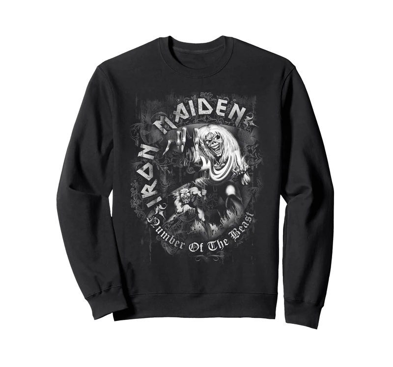 Iron Maiden Number of the Beast Greyscale Sweatshirt