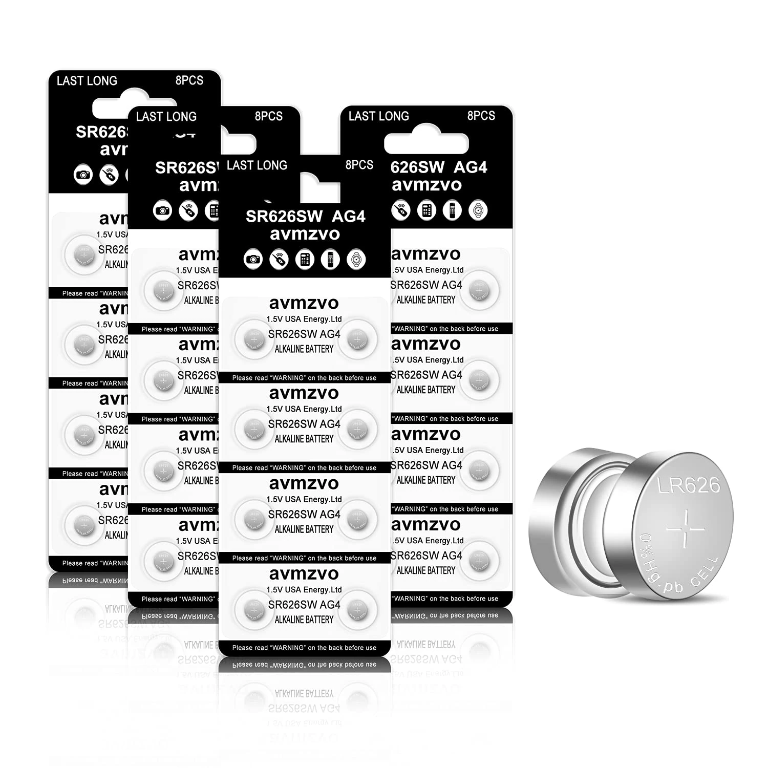 Avmzvo SR626SW Battery 377 626 Watch Battery 1.5V Button Cell Batteries Three-year warranty
