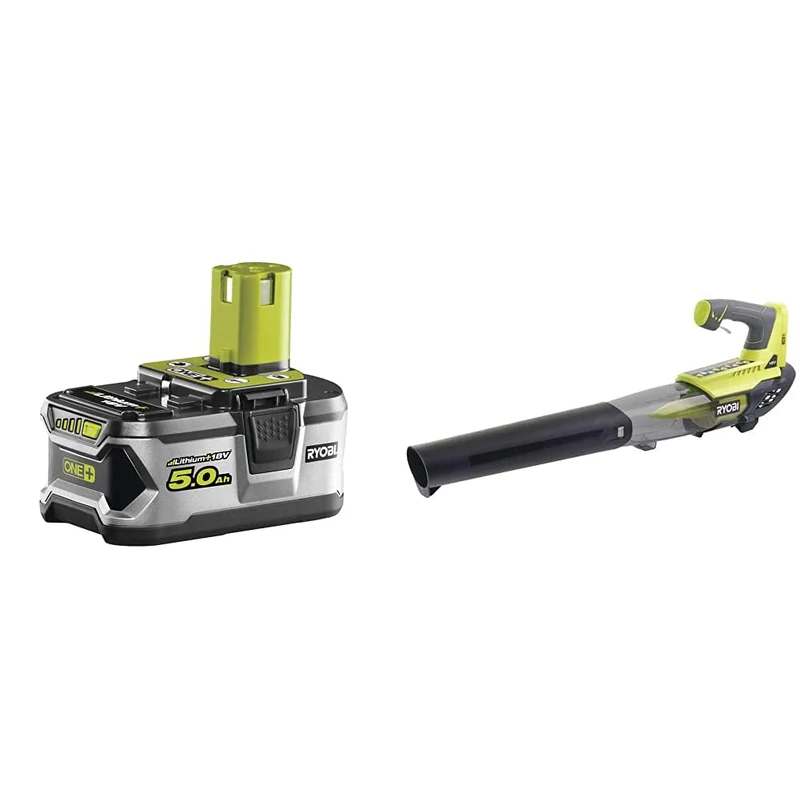 Ryobi RB18L50 ONE+ Lithium+ 5.0Ah Battery, 18 V & OBL18JB 18V ONE+ Cordless Jet Blower (Body Only)