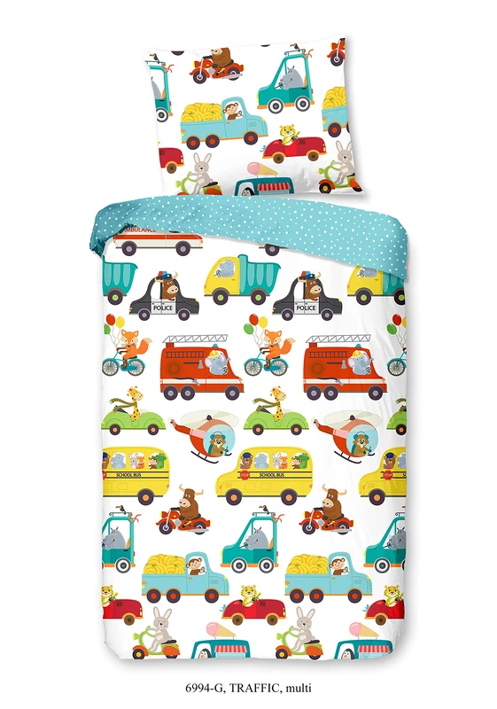 Comptoir du Linge Duvet Cover, Cotton, Multi-Coloured-Multi-Coloured, 135 X 200 cm + 1x80x80
