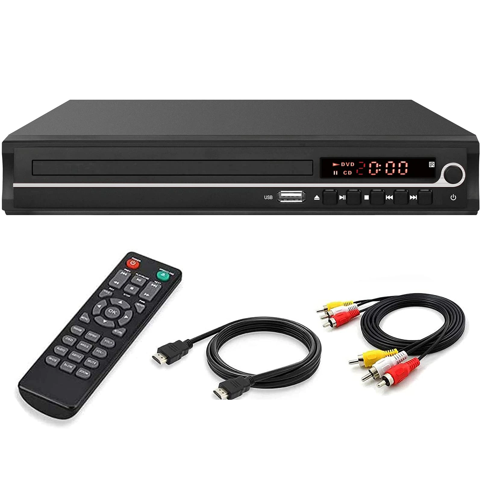 VATI DVD Player for TV,Region Free HDMI DVD Player for Smart TV Support 1080P Full HD with HDMI Cable Remote Control USB Input