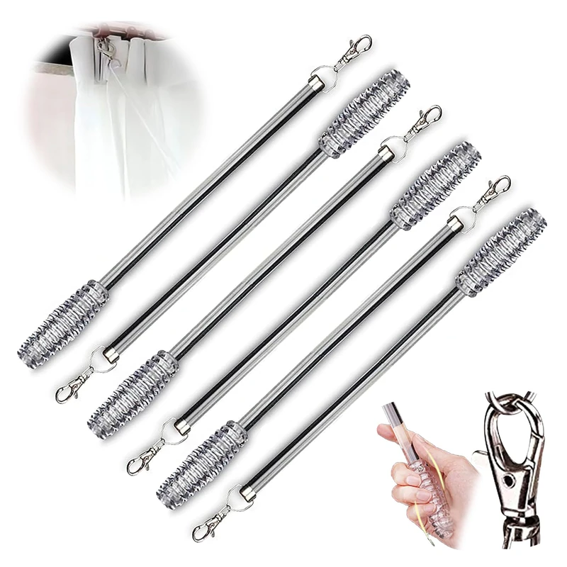 Jos & Haz Drapery Pull Rod 36(6 Pack)- Acrylic Curtain Pull Rod Wand for Opening and Closing Curtains, Versatile Drapery Wand Invisible, Curtain Wands for Grommet Drapes - Image 1