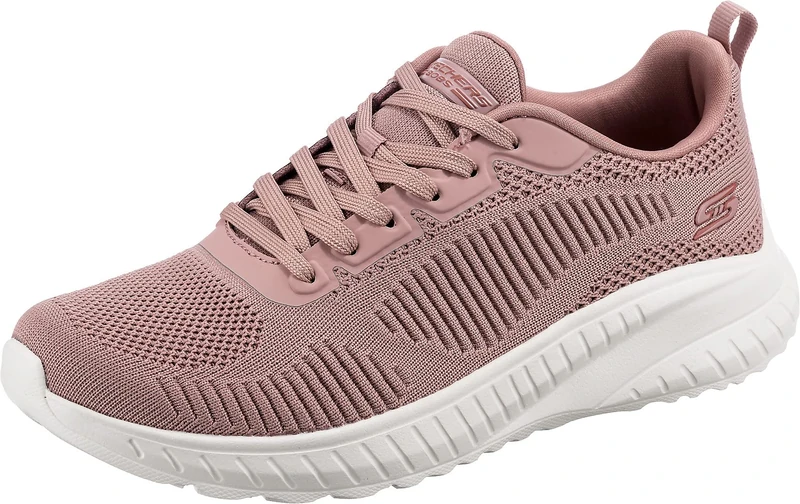 Skechers Women's BOBS Squad Chaos FACE Off Sneaker, Blush Engineered Knit, 4 UK