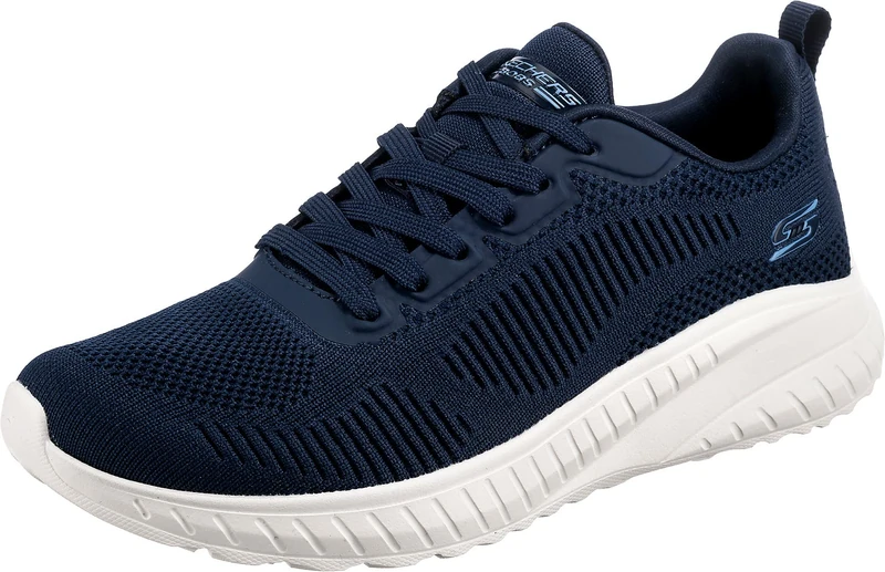 Skechers Women's BOBS Squad Chaos FACE Off Sneaker, Navy Engineered Knit, 3 UK