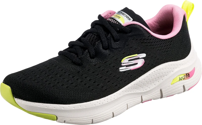 Skechers Womens Arch Fit Infinity Cool Sneaker, Black Mesh Multi Trim, 5.5 UK