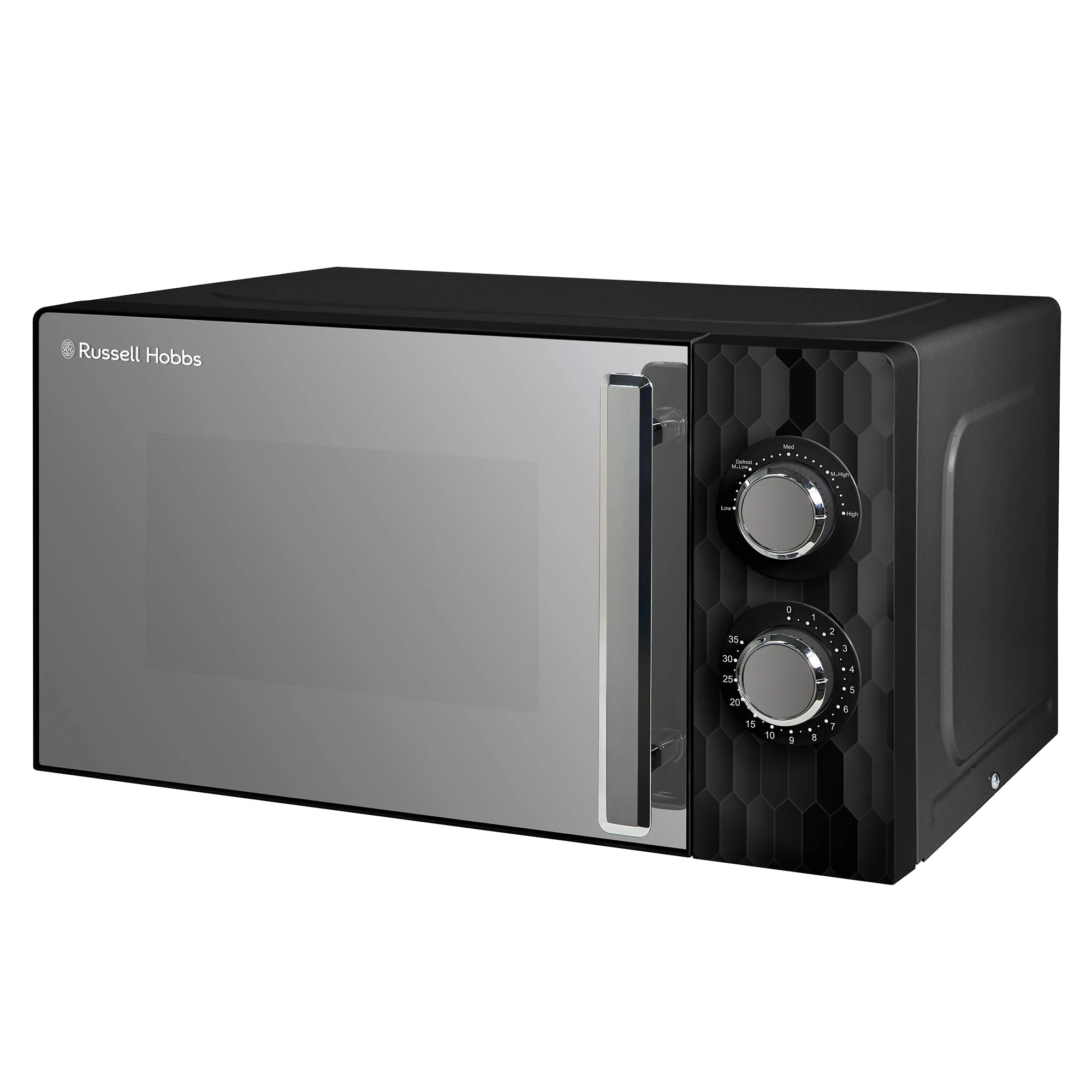 Russell Hobbs Honeycomb RHMM715B 17 Litre 700W Black Solo Manual Microwave with 5 Power Levels, Integrated Timer and Defrost Function