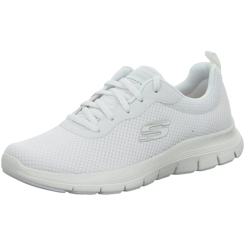 Skechers Women's Flex Appeal 4.0 Brilliant View Sneaker, White Mesh Trim, 6.5 UK