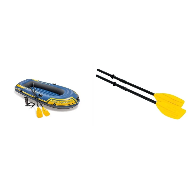 Intex Challenger Inflatable Boat Set with Oars + Inflator, 2-Person & Paddles demountable 122cm