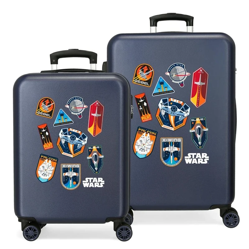 Star Wars Badges Luggage- Luggage Set, 48x68x26 cms, Space Azul Marino
