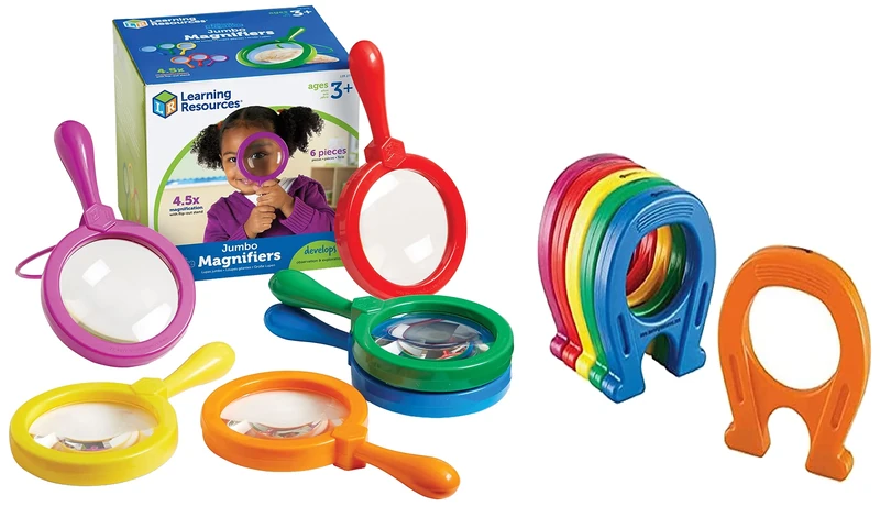 Learning Resources Jumbo Magnifiers (Set of 6) & Primary Science Mighty Magnets