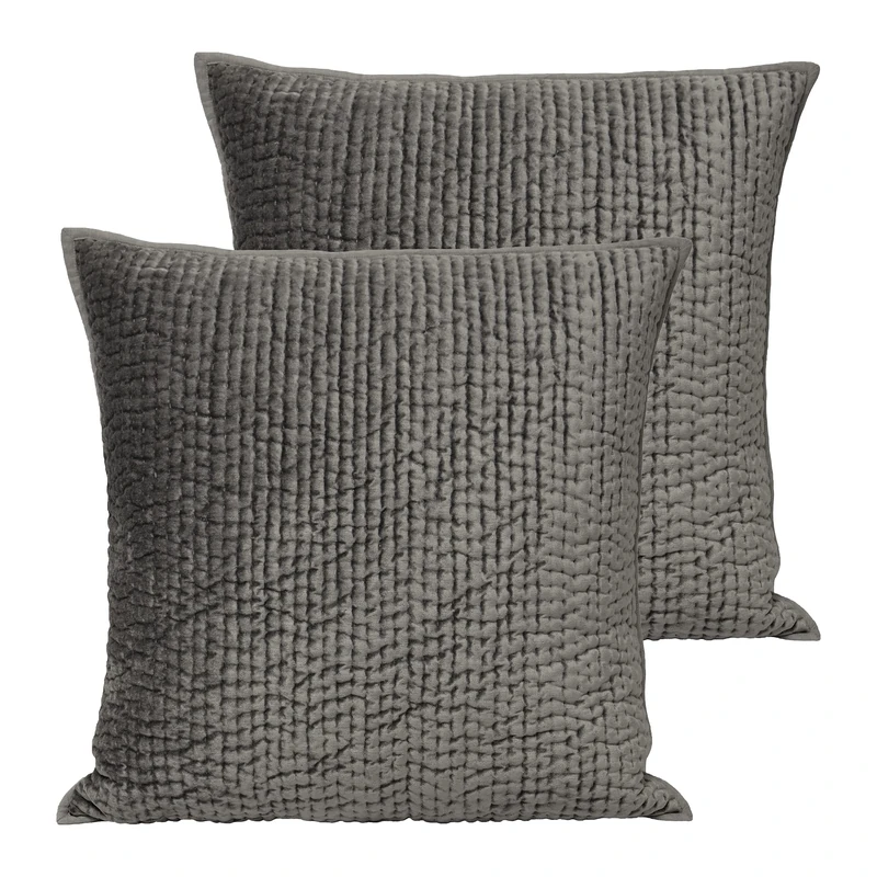 Paoletti Brooklands Polyester Filled Cushions (Twin Pack), Viscose, Cotton, Graphite