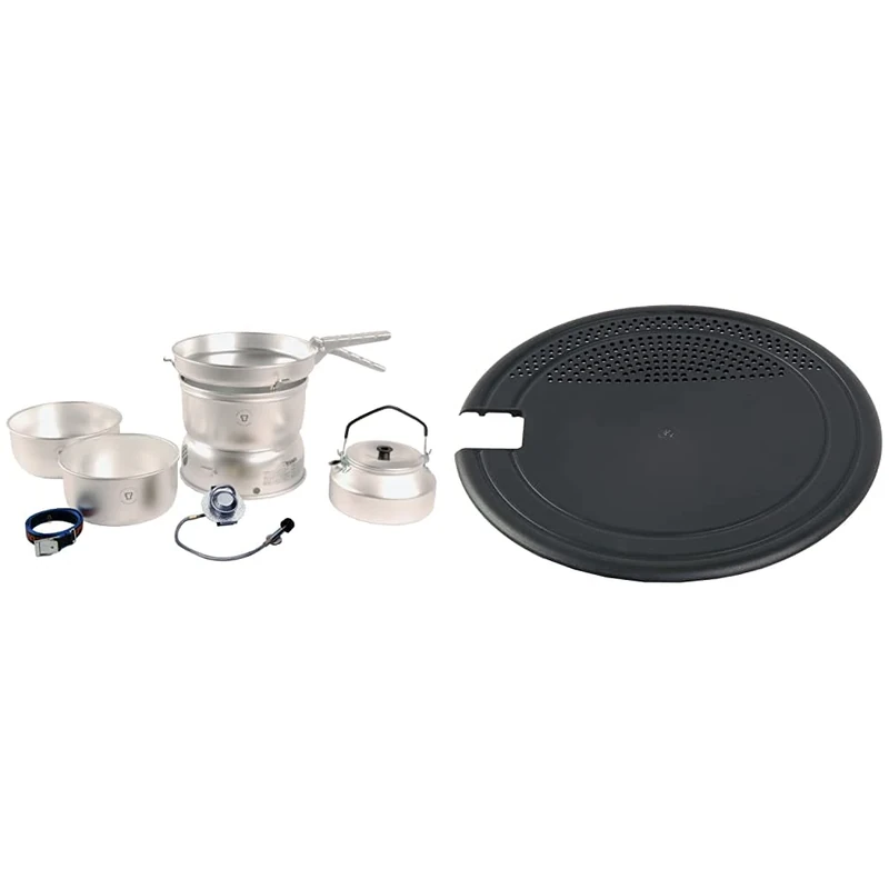 Trangia 25 Cookset With Gas Burner & Kettle & 25 Series Multi-disc - Silver, Size 25