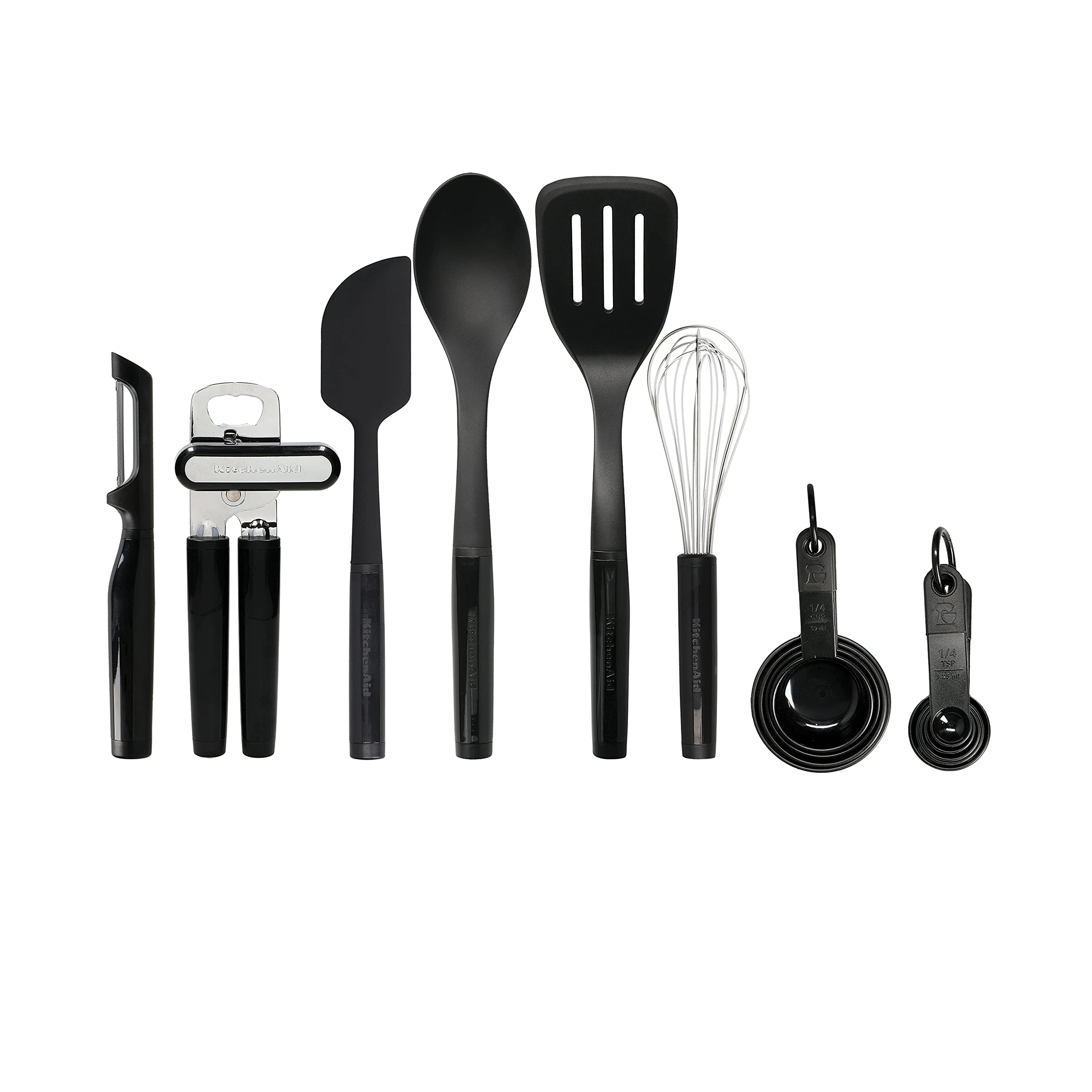 KitchenAid 15 Piece Kitchen Utensil Set, Heat Resistant and Dishwasher Safe Cooking Tools – Onyx Black