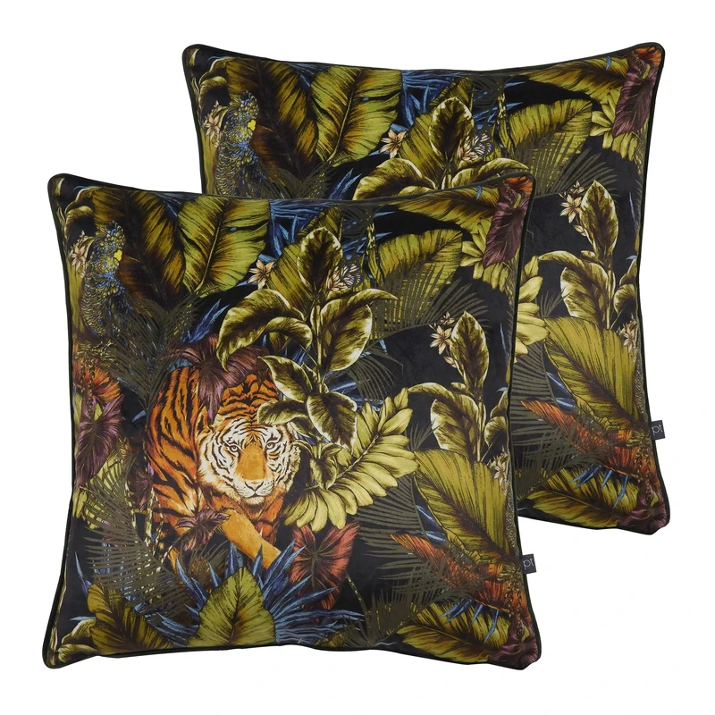 Prestigious Textiles Bengal Tiger Twin Pack Feather Filled Cushions, Amazon, 55 x 55cm