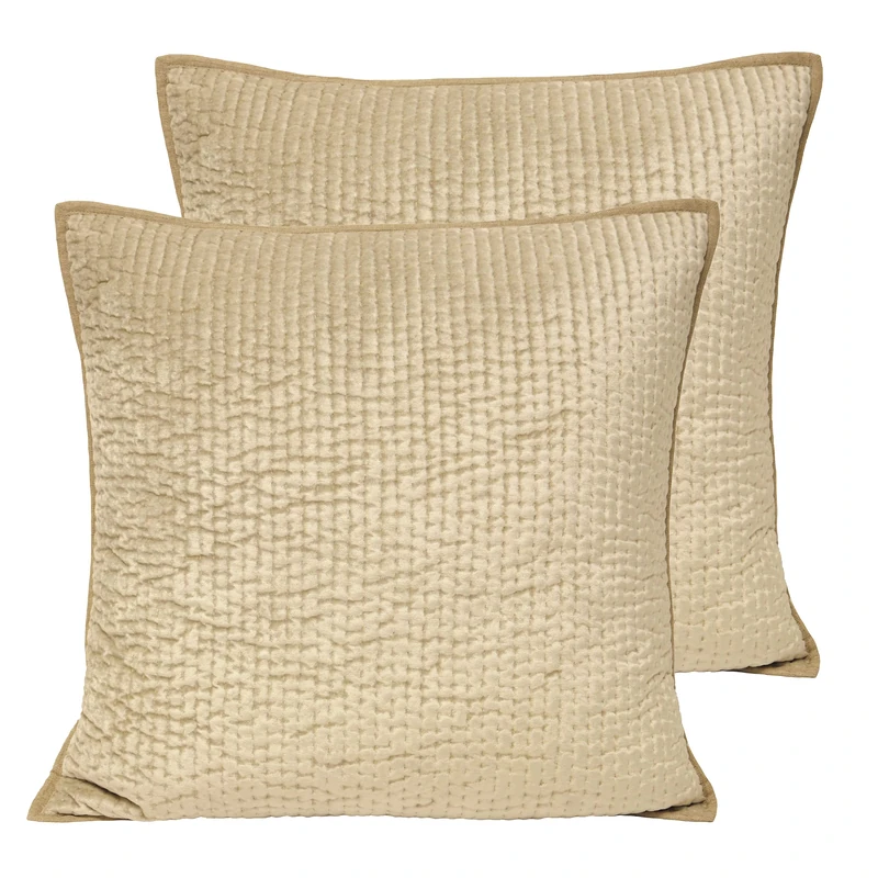 Paoletti Brooklands Polyester Filled Cushions (Twin Pack), Viscose, Cotton, Champagne