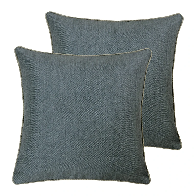 Paoletti Bellucci Feather Filled Cushions (Twin Pack), Polyester, Graphite/Tobacco