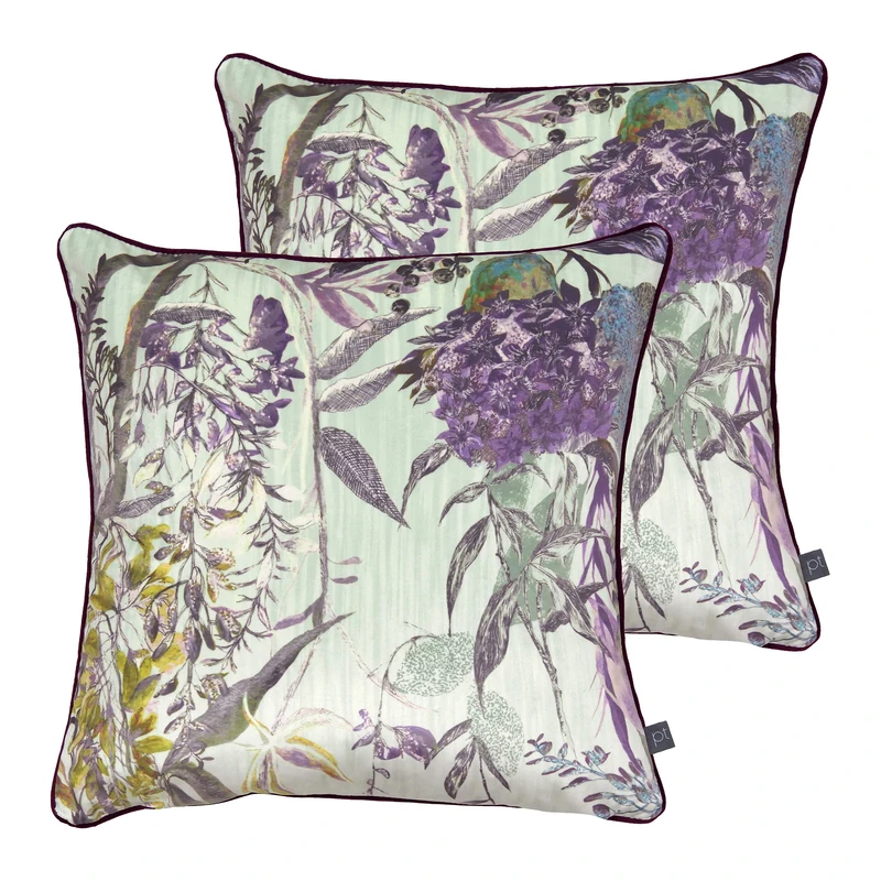 Prestigious Textiles Botanist Twin Pack Polyester Filled Cushions, Evergreen, 55 x 55cm