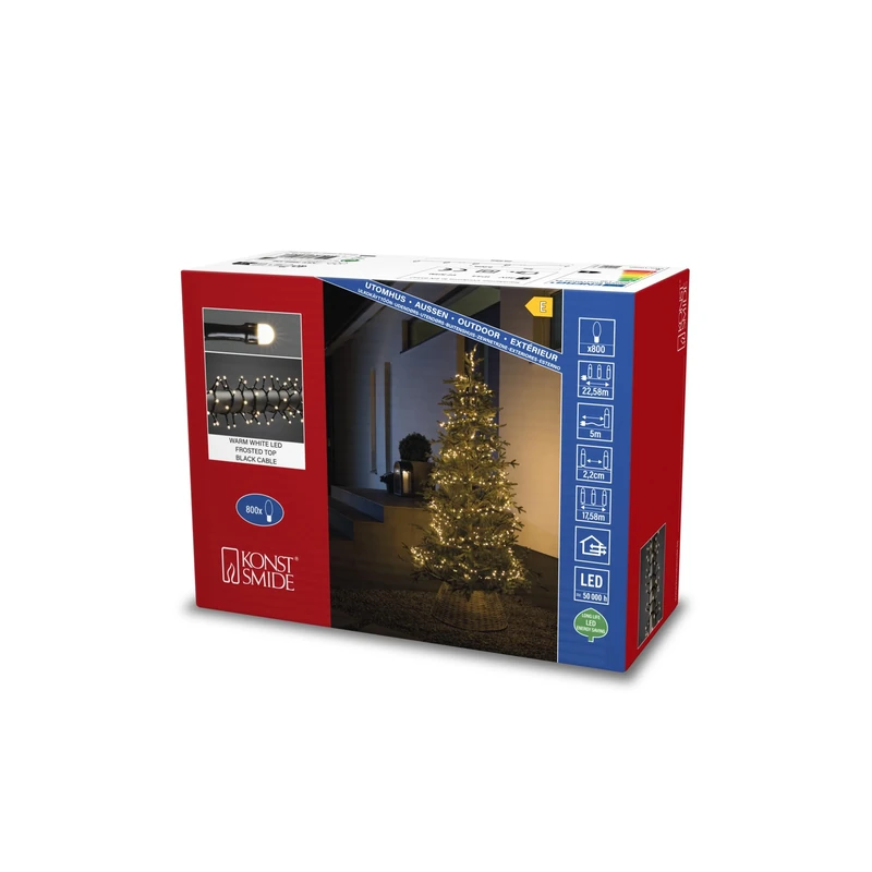 Konstsmide LED Fairy Lights for Indoor and Outdoor Use - Christmas Decorations - 800 String Lights - Mains Powered Plug-in