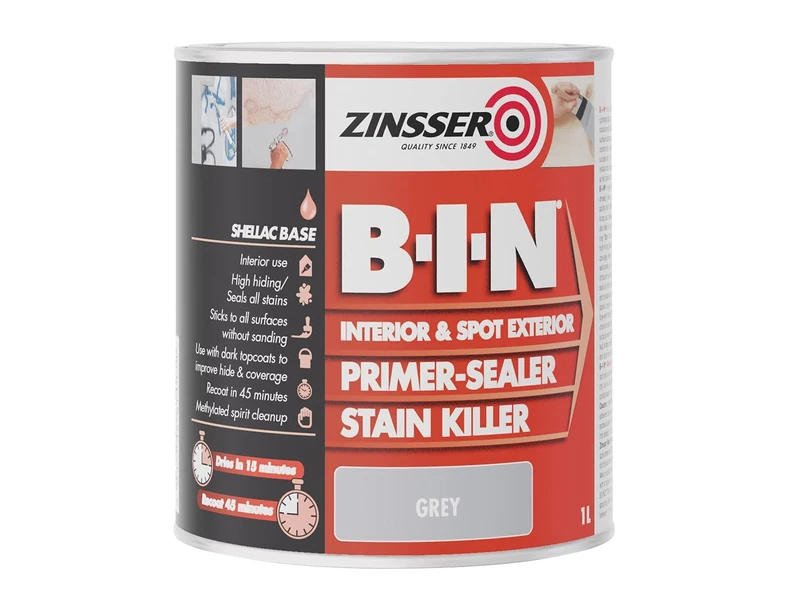 Zinsser BIN Primer-Sealer & Stain Killer 2.5 Litre - Grey