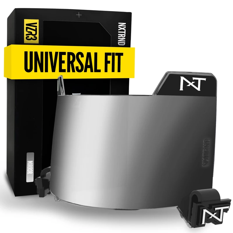 Nxtrnd VZR2 Curved Football Visor, Professional Football Helmet Visor, Shield Fits Youth Football Helmets & Adult Football Helmets, Includes Visor Clips, Decal Pack, & Cleaning Cloth (Mirror) - Image 1