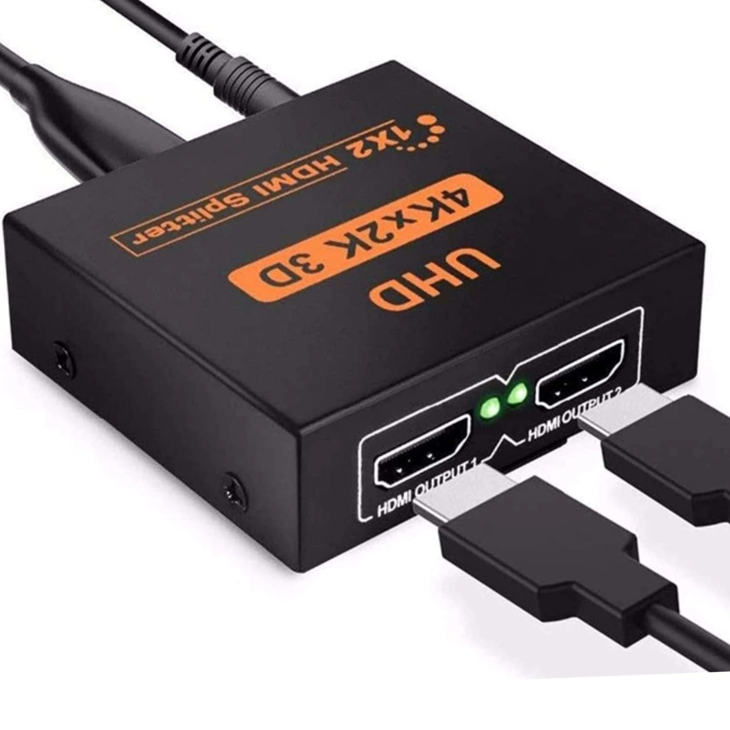 Yiany HDMI Splitter 1 in 2 Out 4K 3D 1080P HDMI Distributor Adapter 1 to 2 Way Box Hub Cable for PS4, Xbox, LED, LCD, DVD, Player, HDTV, Projectors, Support Two TVs at The Same Time