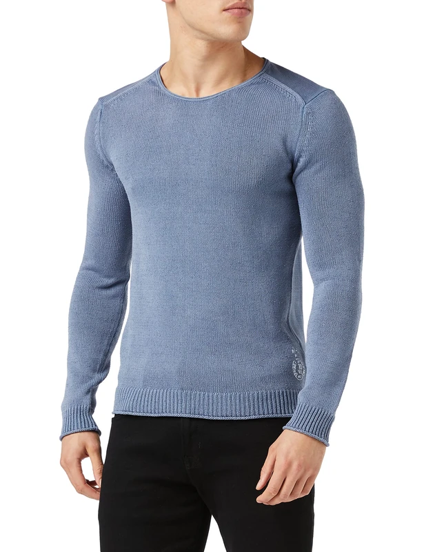 REPLAY Men's UK8272.000.G22454V Pullover Sweater, 976 Light Indigo, XXL