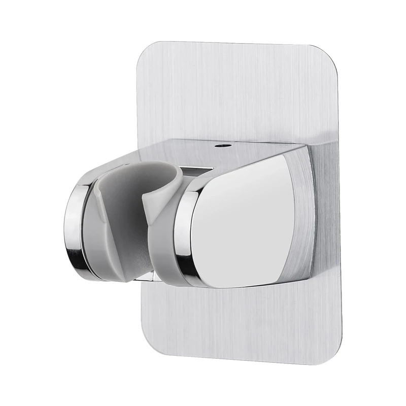 Ibergrif M20405, Shower Head Bracket Without Drilling 3M Adhesive - Shower Bracket Adjustable (45°), Hand Shower Bracket Universal, Hand Shower, Shower Holder Wall mounting, Chrome, Silver