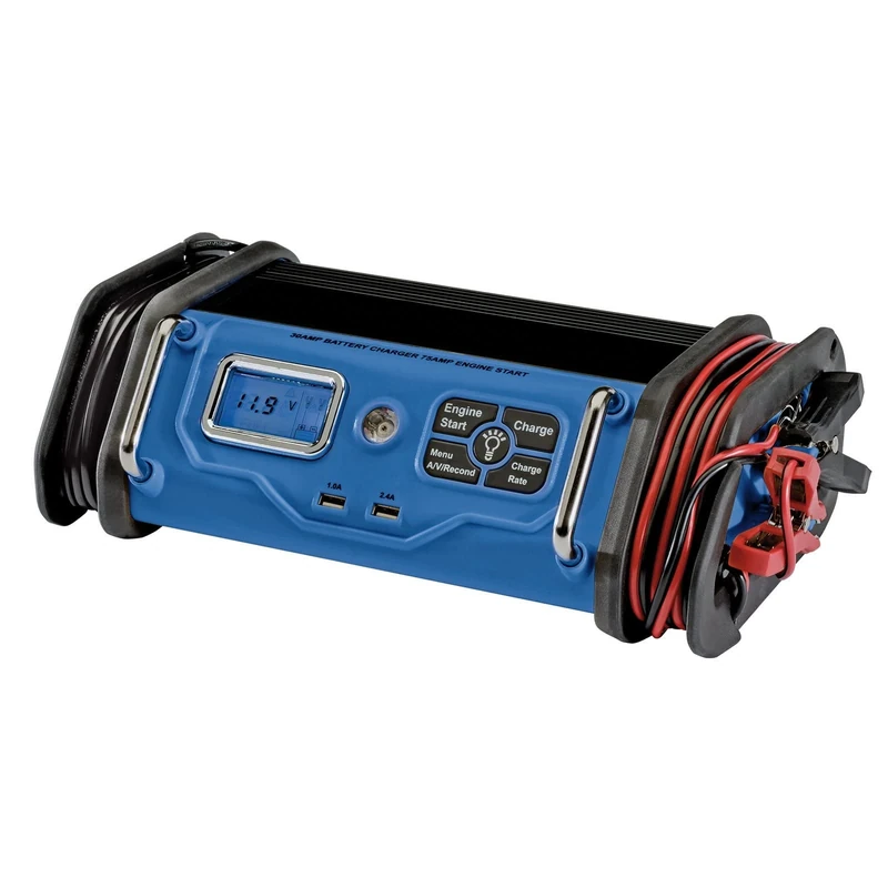 Draper 53171 12V 30A Battery Starter/Charger, Blue and Black, One Size