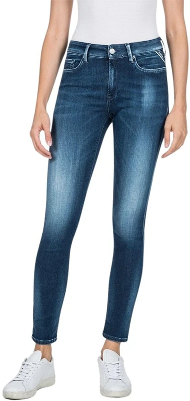 REPLAY Women's WHW689 Luzien White Shades Jeans, 9 Medium Blue, 24W / 32L