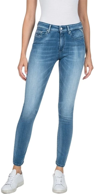 REPLAY Women's WHW689 Luzien White Shades Jeans, 10 Light Blue, 28W / 32L