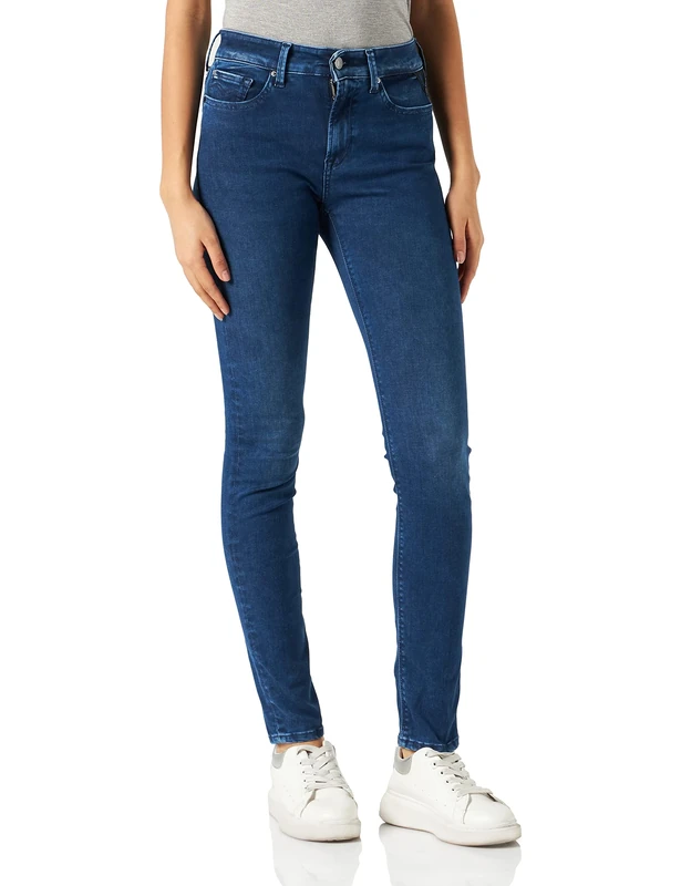 REPLAY Women's Luzien Jeans, 0092 Medium Blue, 24W / 32L