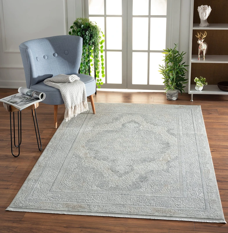 Mia's Teppiche Sophia Rug Living Room, modern, vintage look grey, oriental 80 x 150 cm Short Pile