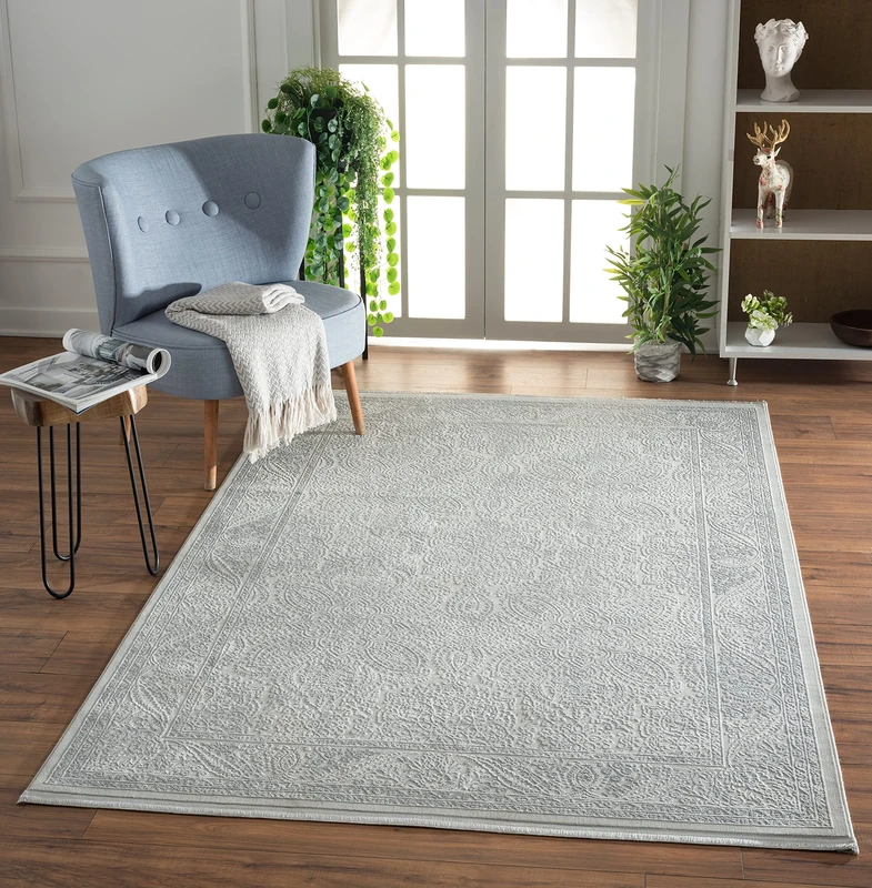 Mia's Teppiche Sophia Rug Living Room, modern, vintage look grey 80x300 cm Short Pile