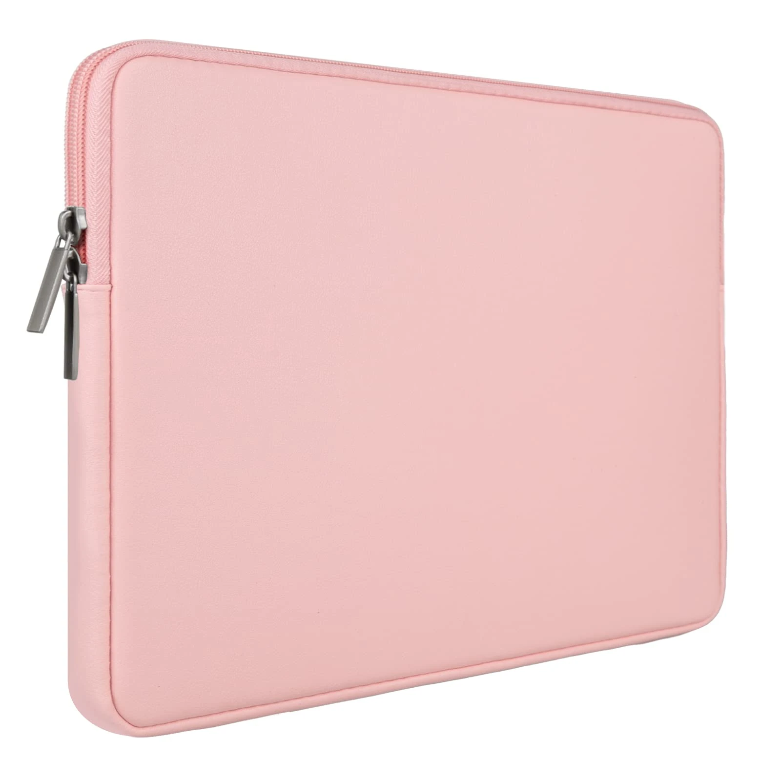 RAINYEAR 13 Inch Laptop Sleeve Soft PU Leather Case for MacBook Air 13" M4 M3 M2 M1 A3240 A3113 A2681 A2338 A2337, 13.3 & 14 Inch Macbook Pro Water Resistant Padded Cover Bag(Pink)