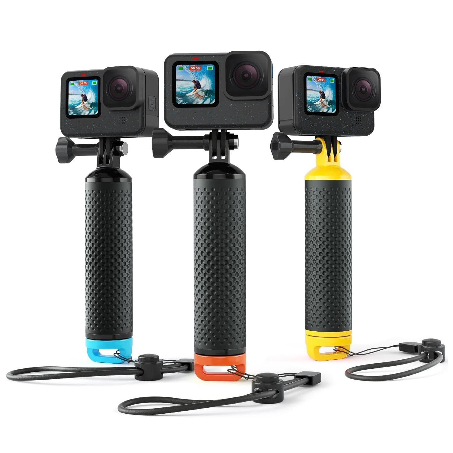 Sametop Floating Handle Grip Floaty Stick Waterproof Handler Accessory Compatible with GoPro Hero 13, 12, 11, 10, 9, 8, 7, 6, 5, 4, Session, 3+, 3, Hero(2018), Max, DJI Osmo Action Cameras (Orange)