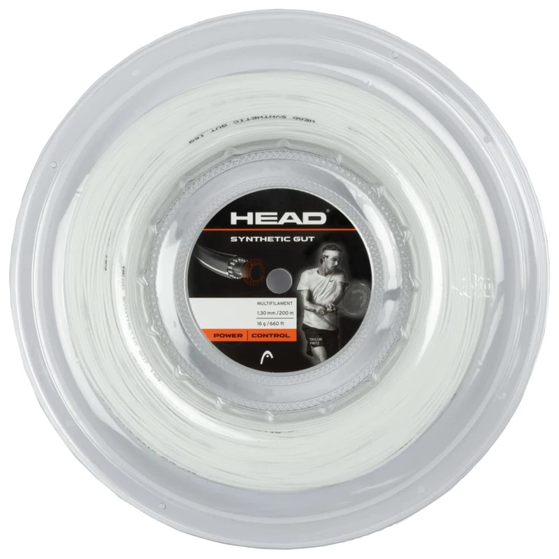 HEAD Synthetic Gut Tennis String 200m Reel, 17 Gauge, White