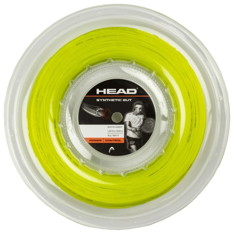HEAD Synthetic Gut Tennis String 200m Reel, 16 Gauge, Yellow