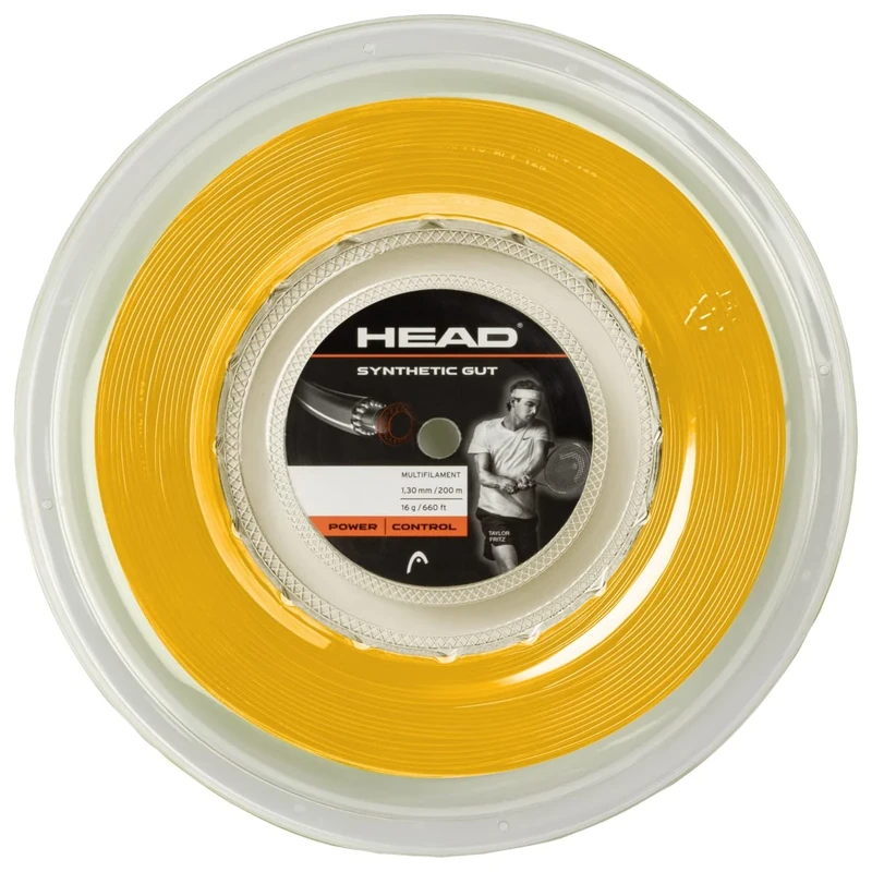 HEAD Synthetic Gut Tennis String Reel, 17 Gauge, Gold, 660 Foot Length