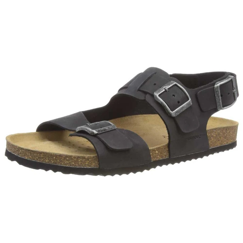 Geox Mens U Ghita Sandals, Black, 8 UK