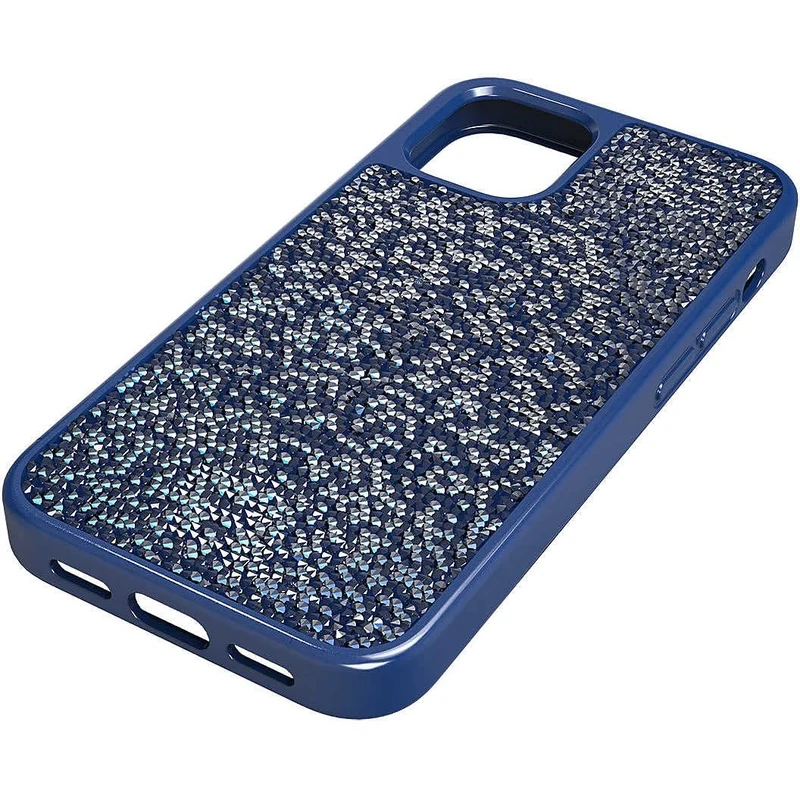Swarovski Glam Rock iPhone 12 Mini Phone Case, Blue Crystallised Phone Case, from the Glam Rock Collection