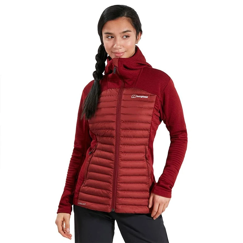 Berghaus Women's Nula Hybrid Synthetic Insulated Jacket | Durable Design | Water Resistant | Puffer Jacket, Syrah, 20