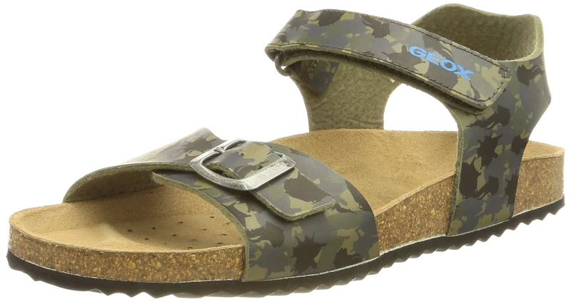 Geox Boys J Ghita Boy B Sandals, Camouflage Green, 4 UK